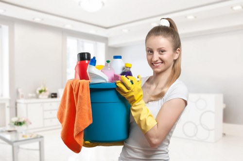 Staff separating materials for recycling at Carpetcleaning KT2